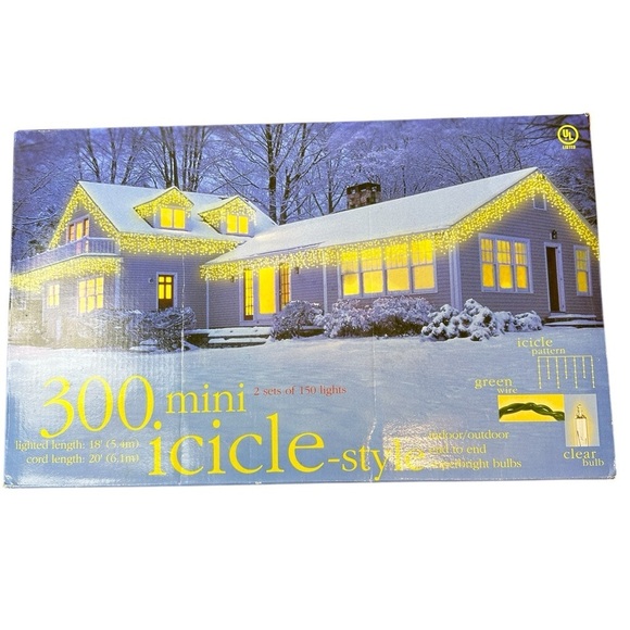 Package Design Other - 300 Mini Icicle Style Indoor Outdoor String Lights Christmas New Year Winter